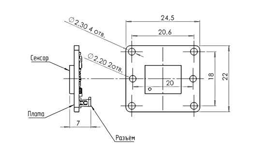 Габаритные размеры МЭК на IMX 327
